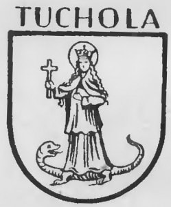 Tuchola - herb miasta na grafice z okresu międzywojennego